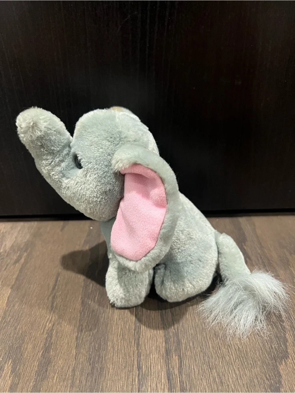 Cute Vintage Baby Elephant Plush Stuffed Animal Pink Ears